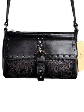 NWT PATRICIA NASH Maisie Crossbody BLACK LUX RANCH Montana Leather Collection